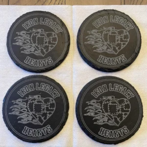 ILMC Slate Stone Hearts Coasters