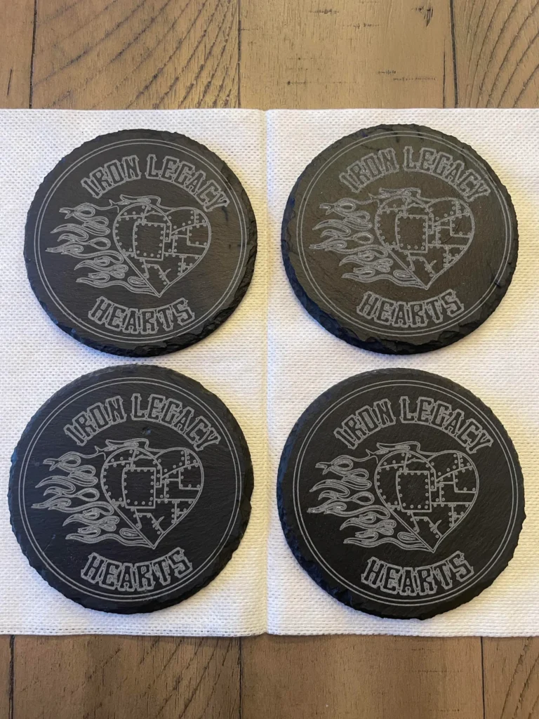ILMC Slate Stone Hearts Coasters